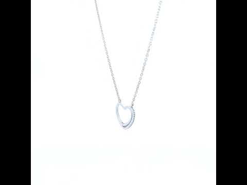 925 Sterling Silver Womens Antiqued Heart Charm Necklace
