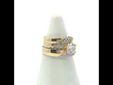 10K Two-tone Gold Cubic-Zirconia His & Hers Trio Ring Set
