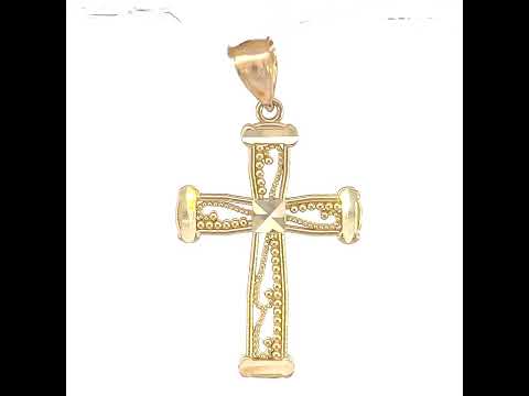 10K Two-Tone Gold Womens Mens Unisex Cross Religious Pendant
