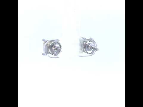 925 Sterling Silver Unisex Yellow Princess-Cut Cubic-Zirconia 6mm Square Solitaire Stud Earrings