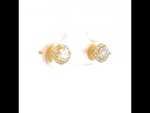 925 Sterling Silver Womens Yellow-tone 1.37ct Moissanite Fashion Stud Earrings