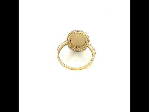 10K Yellow Gold Womens Cubic-Zirconia St. Jude Saints Religious Ring
