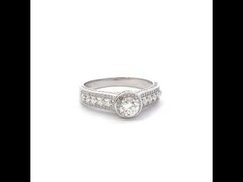 925 Sterling Silver Womens Pave/Prong Princess-cut 1.16ct, 0.33ct Moissanite Engagement Ring Size 6