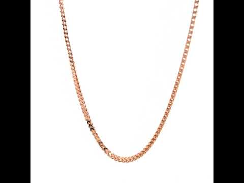 925 Silver Hollow Franco Chain Rose 2.5mm-24
