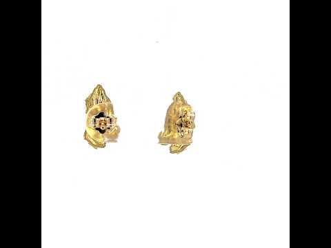 10K Yellow Gold Womens Praying Hands Religious Stud Earrings