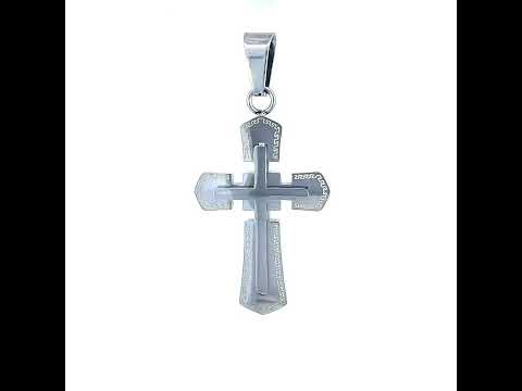 Stainless Steel Mens Cross Religious Charm Pendant