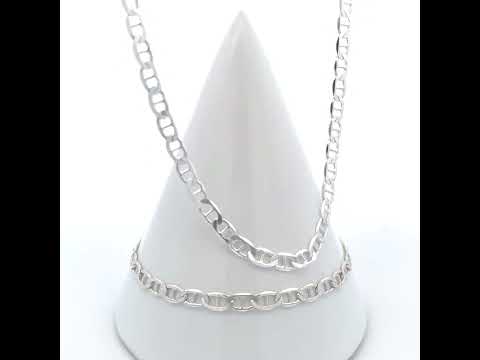 925 Sterling Silver Solid Classic Mariner Chain 4mm-8