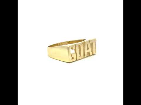 10K Yellow Gold Mens Goat Fashion Ring