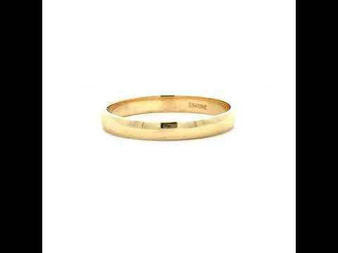 10K Yellow Gold Unisex 3mm Regular-Fit Wedding Band Ring Size 6