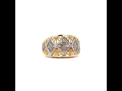 10K Two-tone Gold Womens Floral Fashion Ring