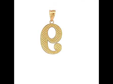 10K Yellow Gold Unisex Number 9 Charm Pendant