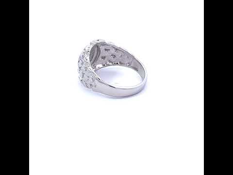 925 Sterling Silver Mens 0.26ct Moissanite Nugget Fashion Ring