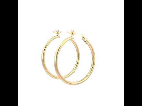 10K Yellow Gold Womens Ultra Light Round Tube 2mmx25mm Hinged Hoops Huggies