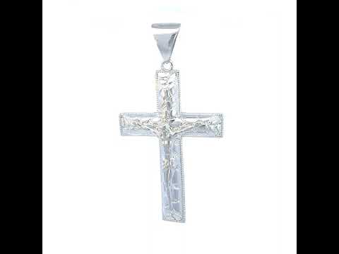 925 Sterling Silver Mens Crucifix Cross Religious Charm Pendant