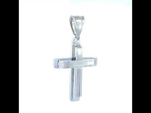 Stainless Steel Mens Cross Religious Charm Pendant