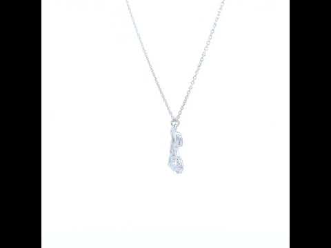 925 Sterling Silver Womens Cubic-Zirconia Dog Fashion Charm Necklace
