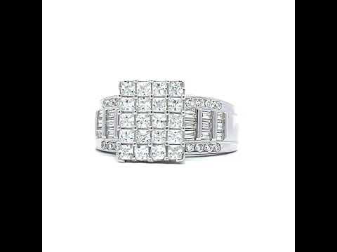 925 Sterling Silver Womens Cubic Zirconia Cinderella Ring Size 7