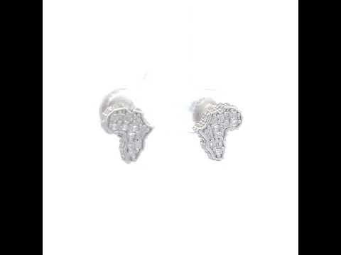 925 Sterling Silver Unisex Baguette Round Moissanite Map Fashion Stud Earrings