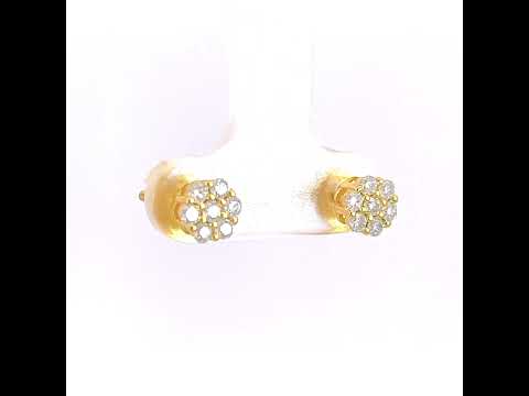 925 Sterling Silver Womens Yellow-tone 0.31ct Moissanite Fashion Stud Earrings