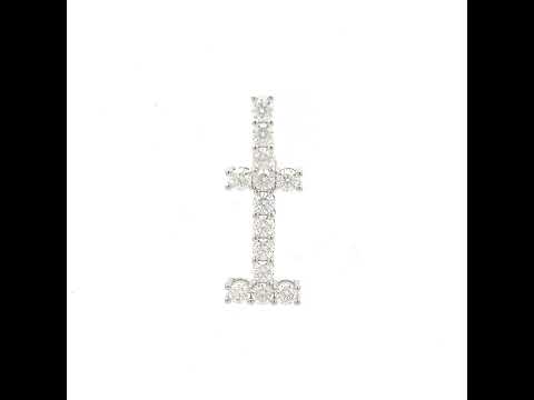 925 Sterling Silver Unisex 1.31ct Moissanite Initial Alphabet I Charm Pendant