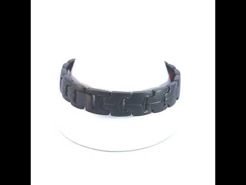 Stainless Steel Black-tone Mens Fashion Bracelet Size 8 Inches