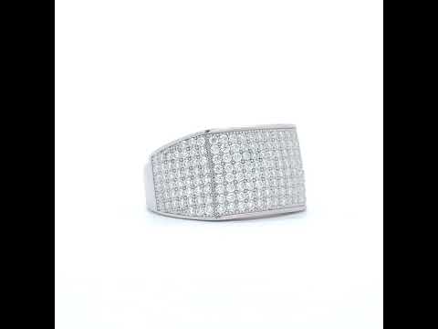 925 Sterling Silver Mens 1.90ct Moissanite Fashion Ring Size 8