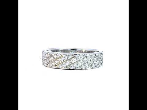 925 Sterling Silver Mens Cubic-Zirconia Fashion Wedding Band Ring Size 6