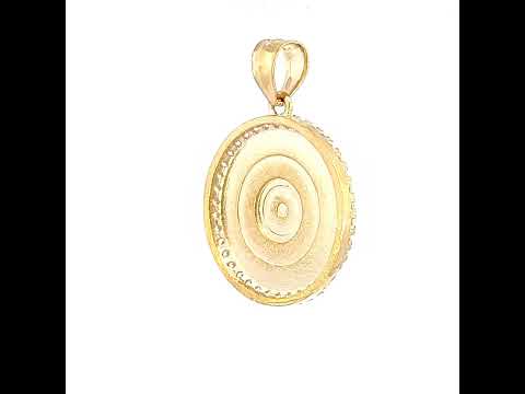 10K Yellow Gold Mens Cubic-Zirconia Aztec Calendar Fashion Charm Pendant