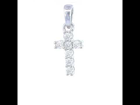 925 Sterling Silver Womens 0.42ct Moissanite Cross Religious Charm Pendant
