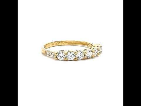 10K Yellow Gold Womens Cubic-Zirconia Eternity Band Ring