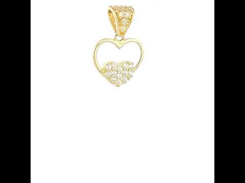 14K Gold Cubic Zirconia Pendant