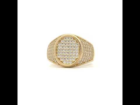 10K Two-Tone Gold Mens Cubic Zirconia Oval Engagement Ring