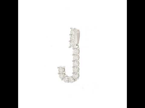 925 Sterling Silver Unisex 1.21ct Moissanite Initial Alphabet J Charm Pendant