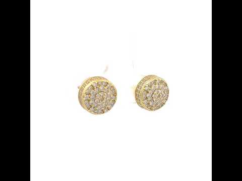 925 Sterling Silver Yellow-Tone Womens Round 1.15ct Moissanite Round Fashion Stud Earrings