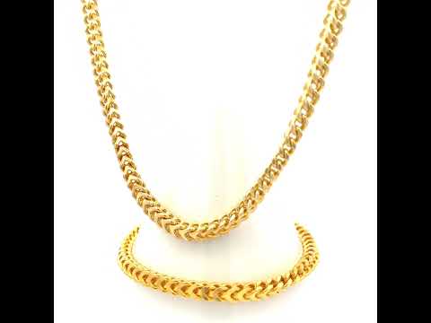925 Silver Hollow Franco Chain Yellow 4.5mm-24