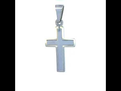 Stainless Steel Mens Cross Religious Charm Pendant