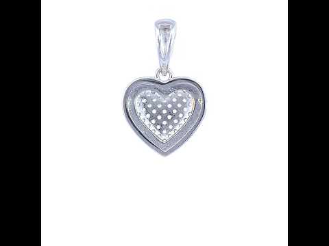 925 Sterling Silver Womens Cubic-Zirconia Heart Charm Pendant