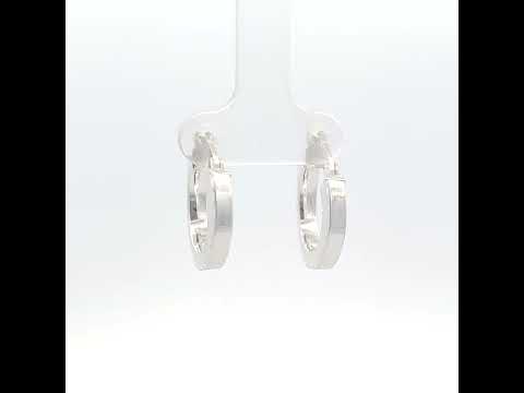 925 Sterling Silver Womens Diamond-Cut Square Tube Hoop Earrings