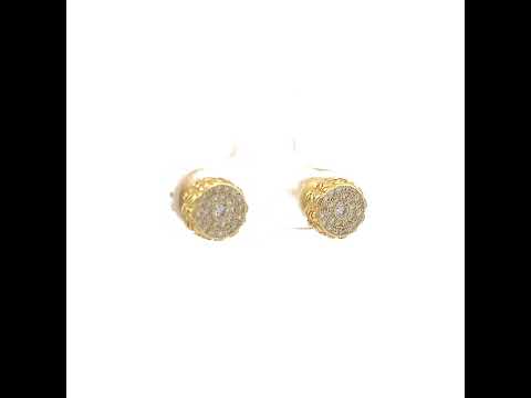 925 Sterling Silver Yellow-Tone Unisex Round 0.36ct Moissanite Nugget Round Fashion Stud Earrings