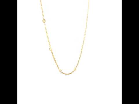 925 Sterling Silver Yellow-tone Womens Cubic-Zirconia Fashion Chain Necklace