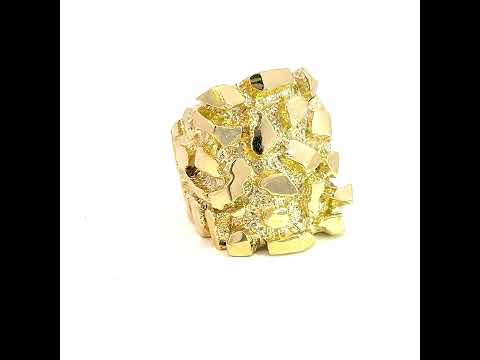 10K Yellow Gold Mens Nugget Ring