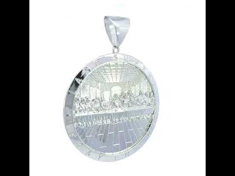 925 Sterling Silver Mens Last Supper Religious Charm Pendant