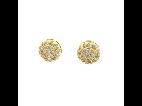 925 Sterling Silver Yellow-Tone Womens Round 0.73ct Moissanite Round Fashion Stud Earrings