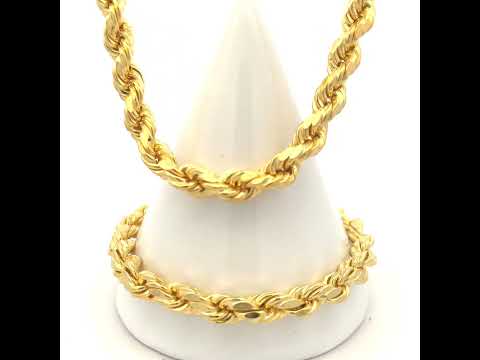 925 Silver Hollow Rope Chain 7.5mm-26"
