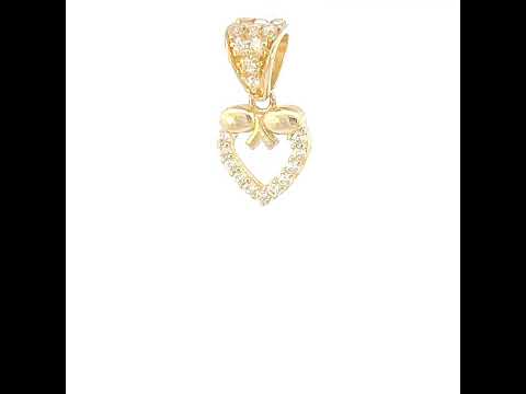 14K Gold Cubic Zirconia Pendant