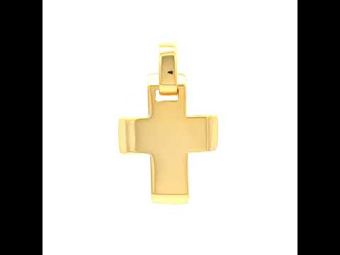 925 Sterling Silver Yellow-tone Unisex Without CZ Cross Religious Charm Pendant