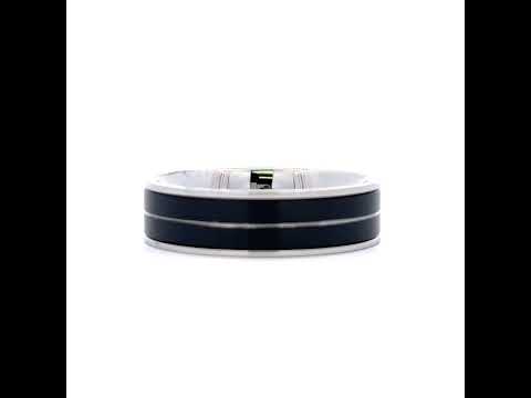 Stainless Steel Black-tone Mens 7mm Sizes 7 - 14 Comfort-Fit Wedding Band Ring