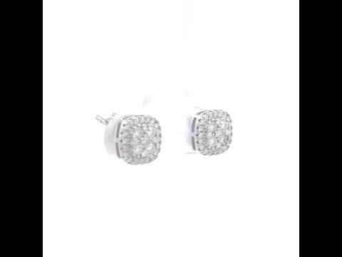 925 Sterling Silver Unisex 0.57ct Moissanite Square Stud Earrings