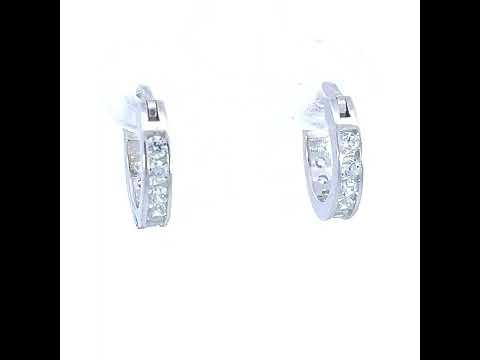 925 Sterling Silver Womens Cubic-Zirconia 3mm-12 Hoop Earrings