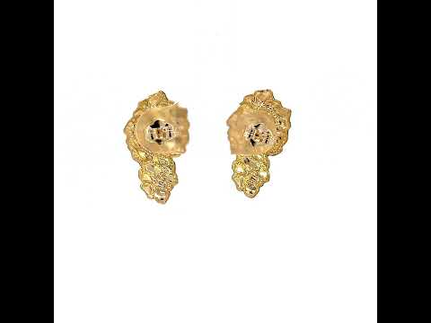10K Yellow Gold Womens Fashion Stud Earrings